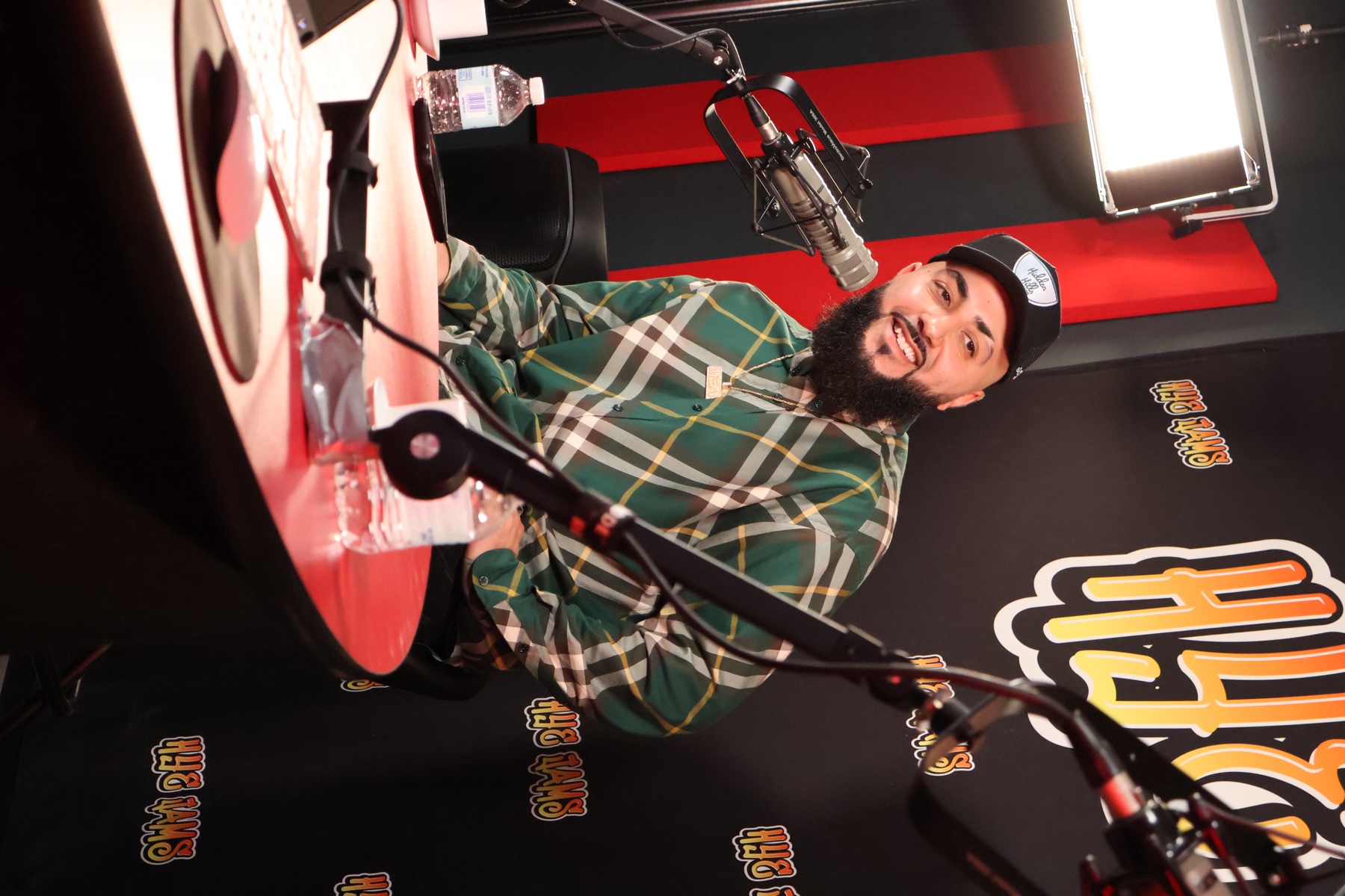 R-MEAN at the microphone in the Hye Jams Radio studio